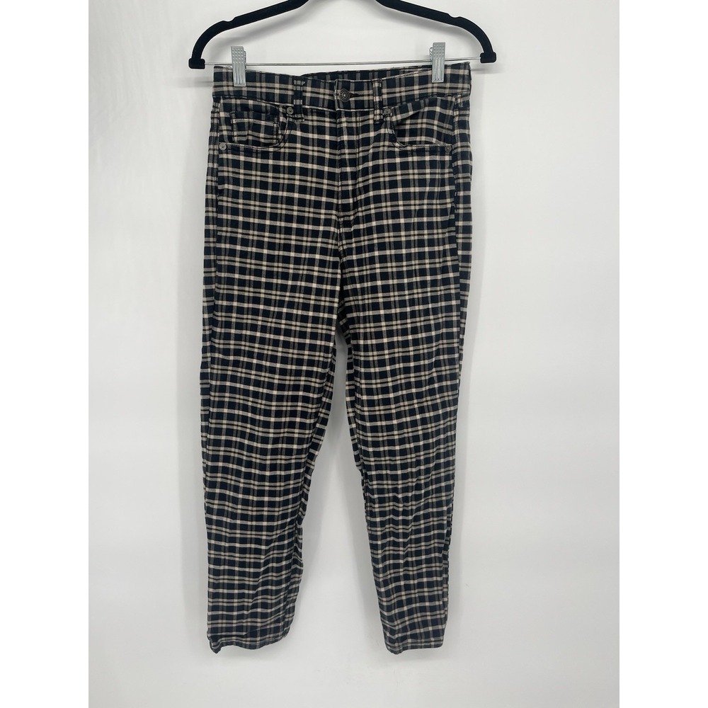 American Eagle Jeggings Women's 6  Short Navy Cream  Stretch Mom Jean